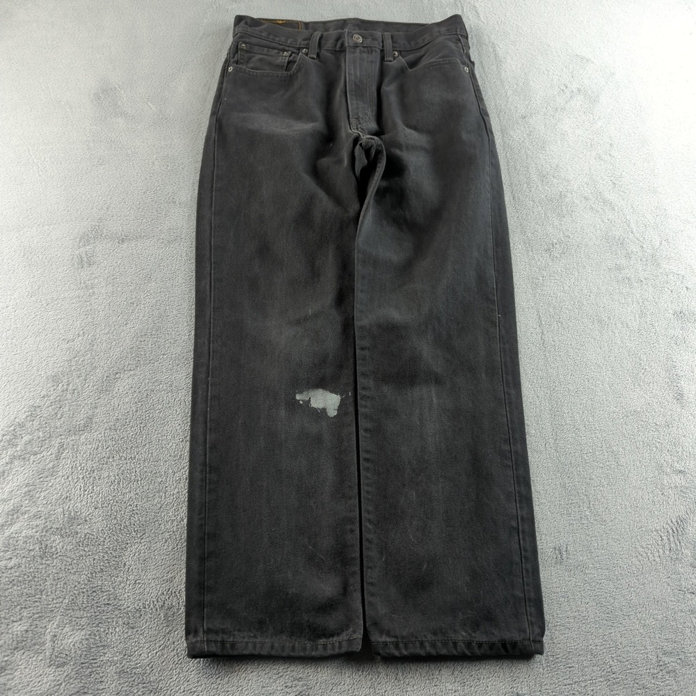 Levis Jeans Mens 36 (Fits 34x30) Black Faded Straight Grunge Skater Punk Hip Hop